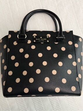 kate spade Black and Cream Polka Dot Satchel
